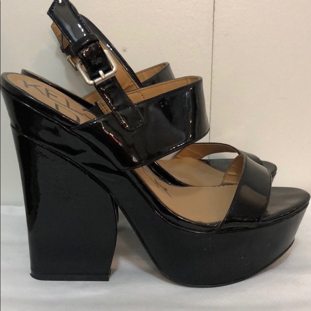 Kelsi Dagger Holly Patent Leather Wedge Sandal - Picture 4 of 8